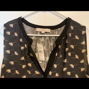 NWT LOFT Mixed Media Sleeveless Top, Size L